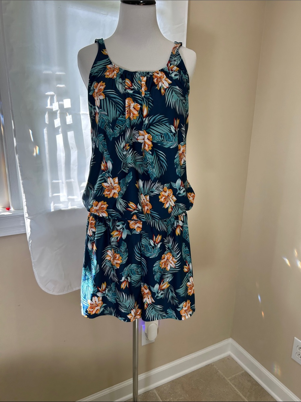 BloomChic Teal Floral Tropical One-Piece Swimsuit